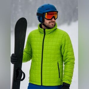 Airblaster Men's Neon Green Micro Puffer Ski Snowboard Jacket size Large